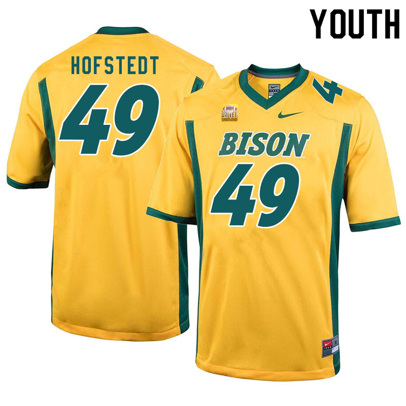Youth #49 Logan Hofstedt North Dakota State Bison College Football Jerseys Sale-Yellow - Click Image to Close